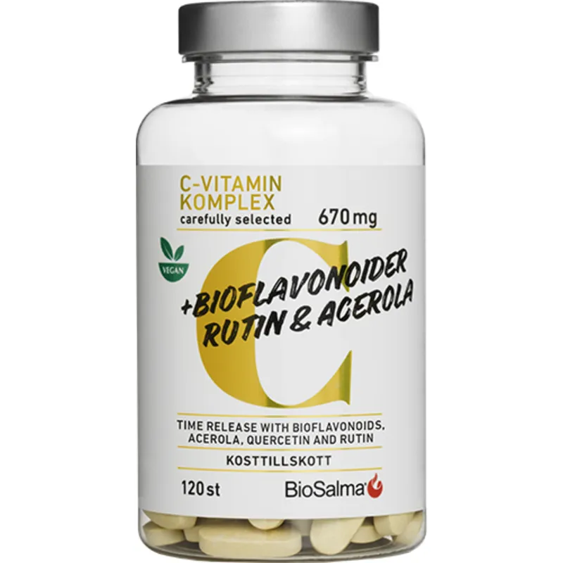Bild 1 för BioSalma C-vitamin 670 mg bioflavonoider 120 kapslar