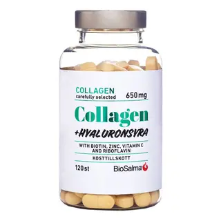 Produktfoto för BioSalma Collagen + Hyaluronsyra 120 tabletter