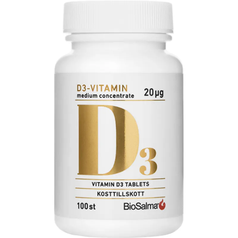 Bild 1 för BioSalma D3 vitamin medium concentrate 20ug 100 st