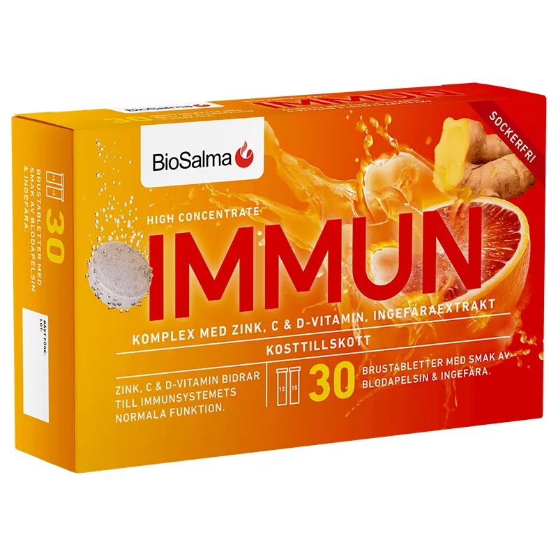 Bild 1 för BioSalma Immun Zink C+D-vitamin 30 brustabletter