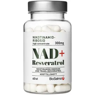 Produktfoto för BioSalma NAD+ 300mg +Reservatrol 60 st