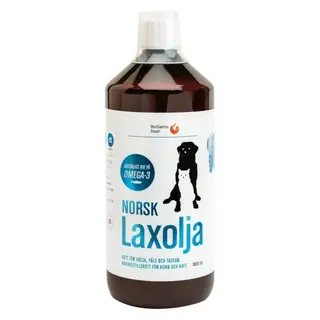 Produktfoto för BioSalma Norsk Laxolja för Hund och Katt 1000 ml