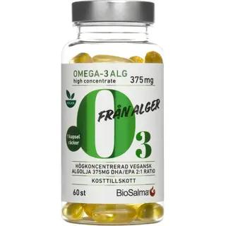 Produktfoto för Biosalma Omega-3 av Alg 375mg DHA/EPA 60 st