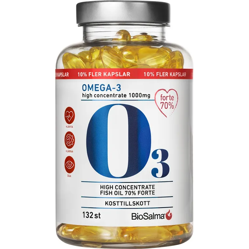 Bild 2 för BioSalma Omega-3 Forte 70% 1000 mg 132 kapslar