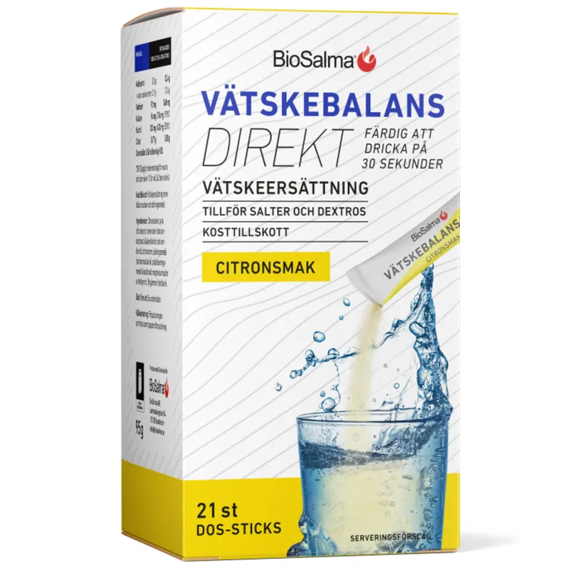 Bild 2 för BioSalma Vätskebalans Direkt Citron 21 sticks