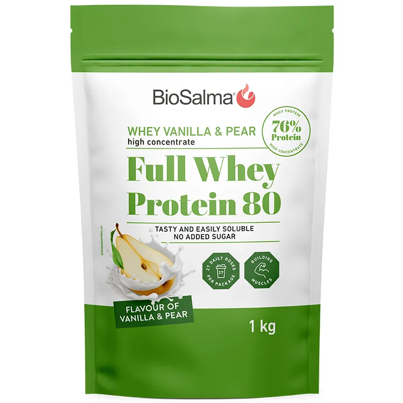 Bild 1 för BioSalma Whey 80 Vanilj & Päron 1 kg