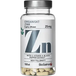Produktfoto för BioSalma Zink 25mg +C-vitamin & Nypon 100 tabletter