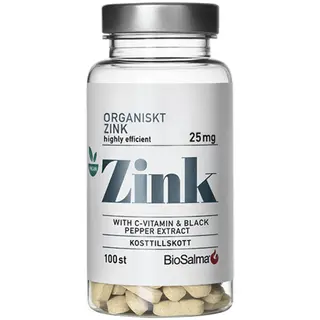 Produktfoto för BioSalma Zink 25mg +C-vitamin & Nypon 100 tabletter