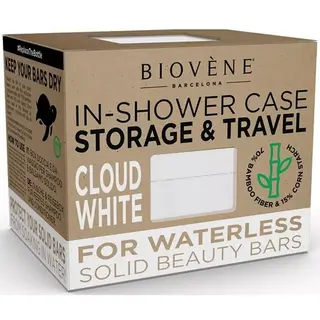 Produktfoto för Biovène Universal Bamboo In-Shower Case for Storage & Travel Cloud Whi