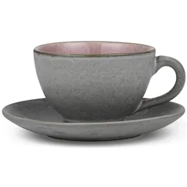 Alternativ bild 0 för Bitz - Kopp med Fat 24 cl Grå/Rosa