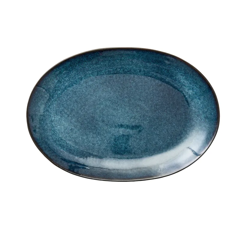 Alternativ bild 0 för Bitz Ovalt fat 36x25 cm svart/mörkblå