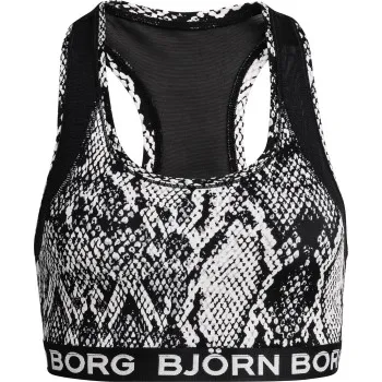 Alternativ bild 0 för Björn Borg BH Performance Medium Top Sky Svart/Vit 36 Dam