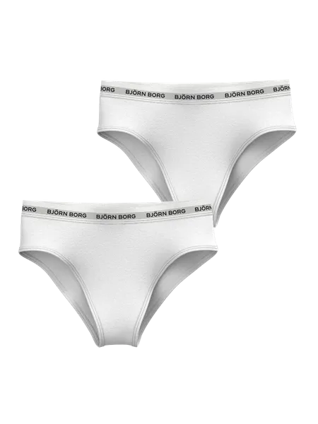 Bild 2 för Björn Borg Core Logo High Waist Brief 2-pack Vit, XL
