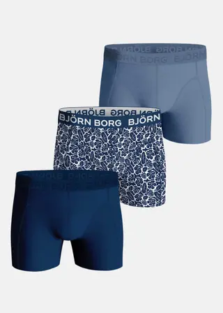 Produktfoto för Björn Borg Cotton Stretch Boxers 3-pack Blå, M