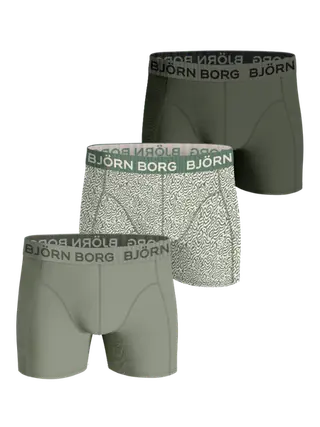 Produktfoto för Björn Borg Cotton Stretch Boxers 3-pack Grön, XS