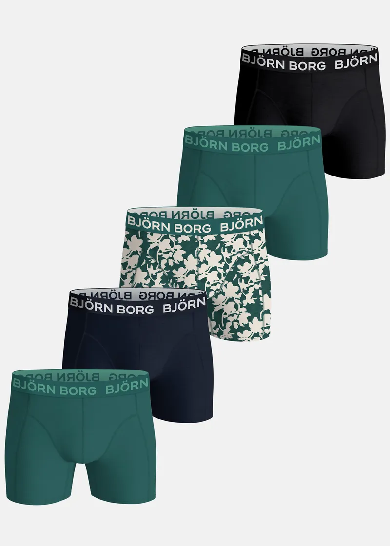Bild 1 för Björn Borg Cotton Stretch Boxers 5-pack Svart, 134-140