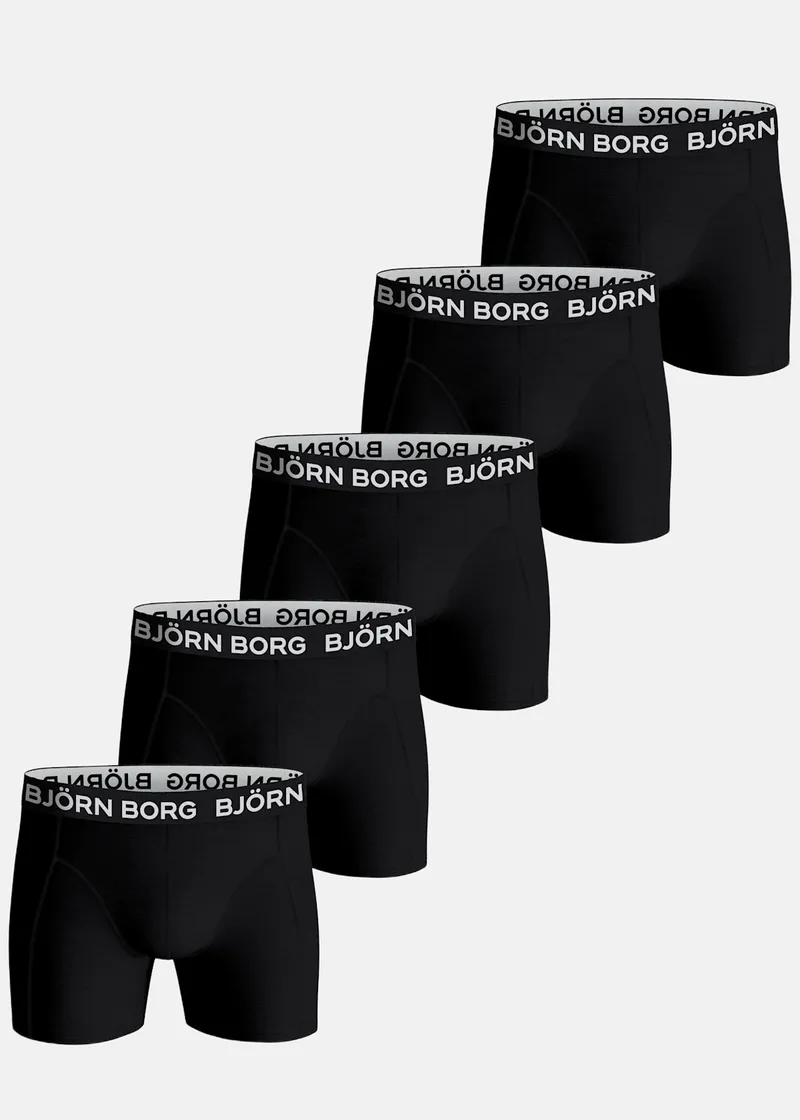 Bild 2 för Björn Borg Cotton Stretch Boxers 5-pack Svart, L