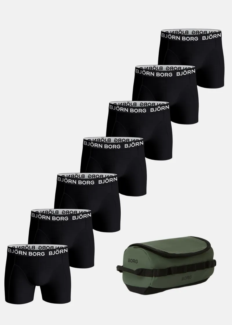 Bild 1 för Björn Borg Cotton Stretch Boxers + Wash Bag 7-pack Multi, L