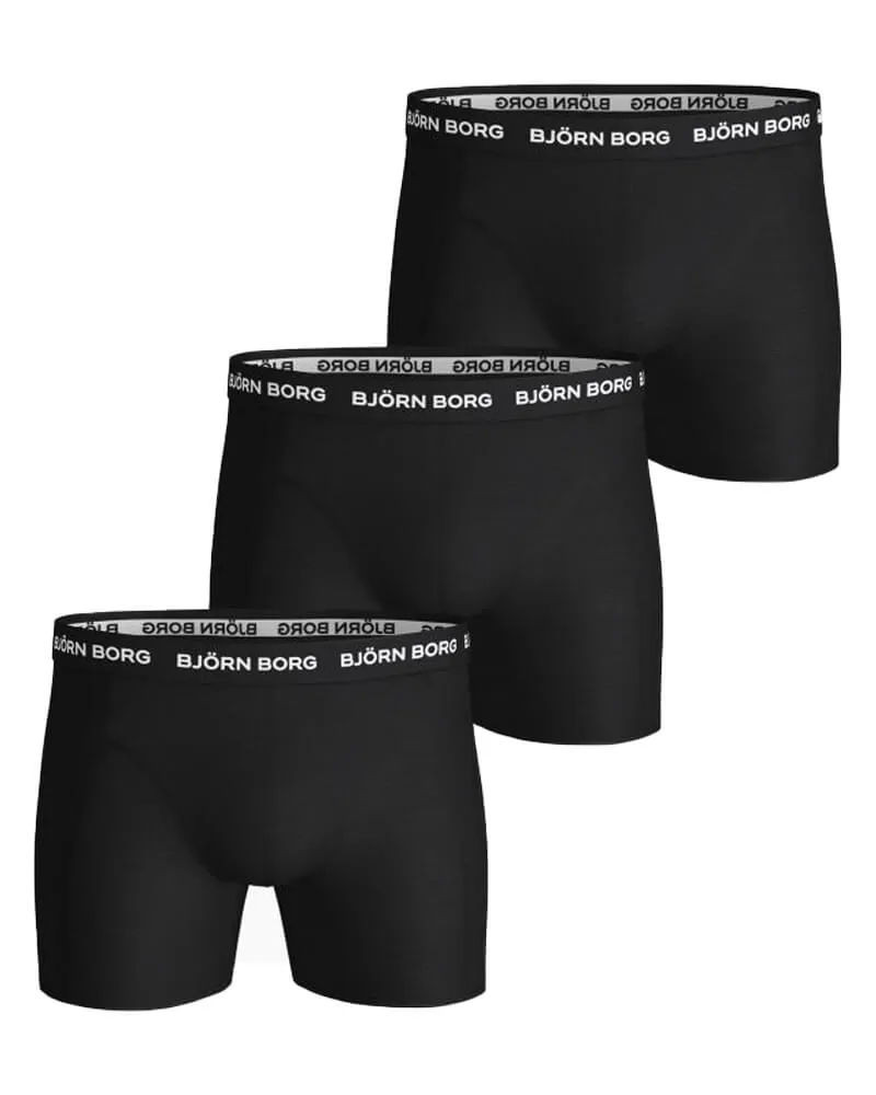 Bild 2 för Björn Borg Essential 3-pack Cotton Strech Shorts Black - Size XXL