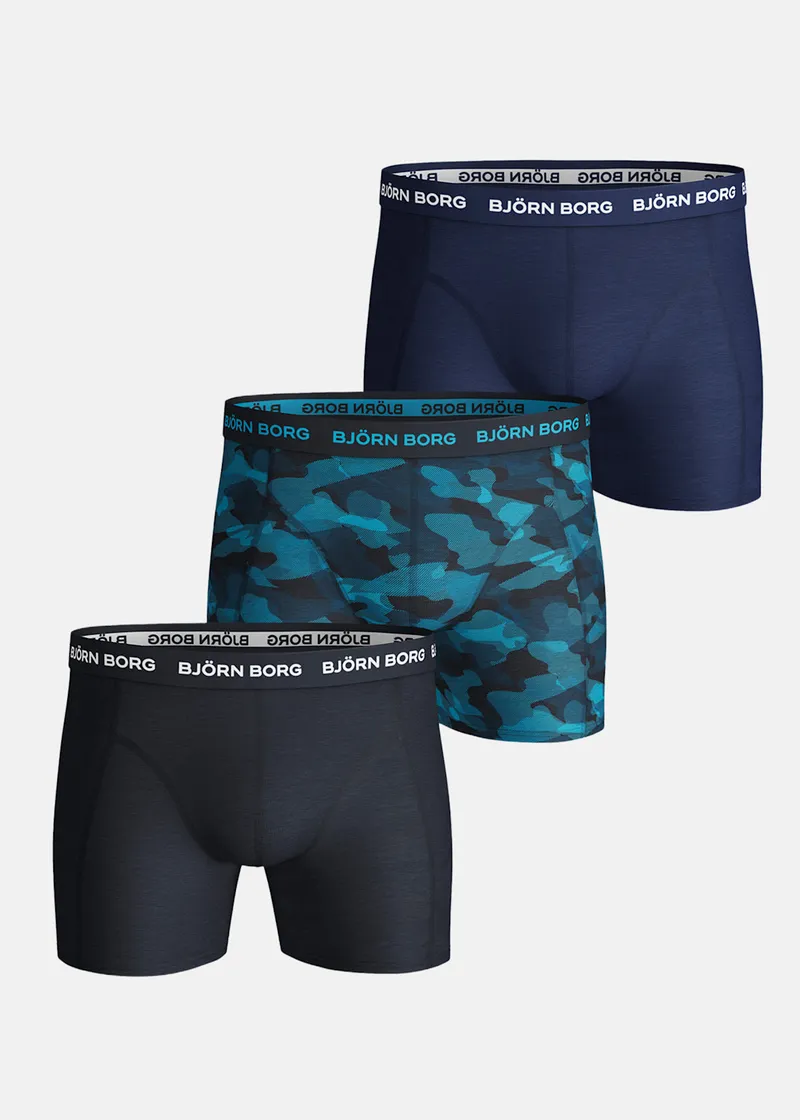 Bild 2 för Björn Borg Essential 3-pack Cotton Stretch Shorts - Size S