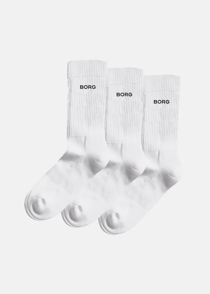 Bild 2 för Björn Borg Essential Crew Socks 3-pack Vit, 43-46