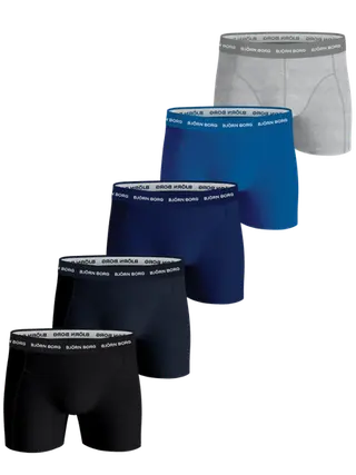 Produktfoto för Björn Borg Kalsonger 10P Essential Shorts Solids Blå/Grå bomull X-Small Herr