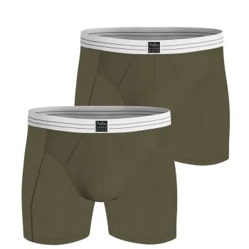 Alternativ bild 0 för Björn Borg Kalsonger 2P Cotton Stretch Rib Boxer Grön bomull Large Herr