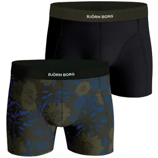 Produktfoto för Björn Borg Kalsonger 2P Premium Cotton Stretch Boxer 1725 Svart/Grön bomull Medium Herr