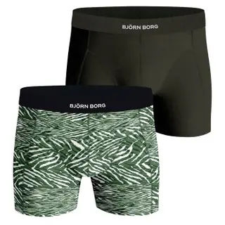 Produktfoto för Björn Borg Kalsonger 2P Premium Cotton Stretch Boxer 2354 Grön Mönstrad bomull X-Large Herr