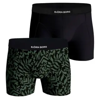 Produktfoto för Björn Borg Kalsonger 2P Premium Cotton Stretch Boxer 2354 Svart/Grön bomull XX-Large Herr