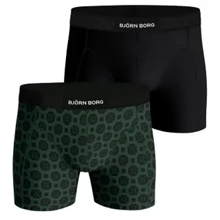 Produktfoto för Björn Borg Kalsonger 2P Premium Cotton Stretch Boxer Svart/Grön bomull X-Large Herr