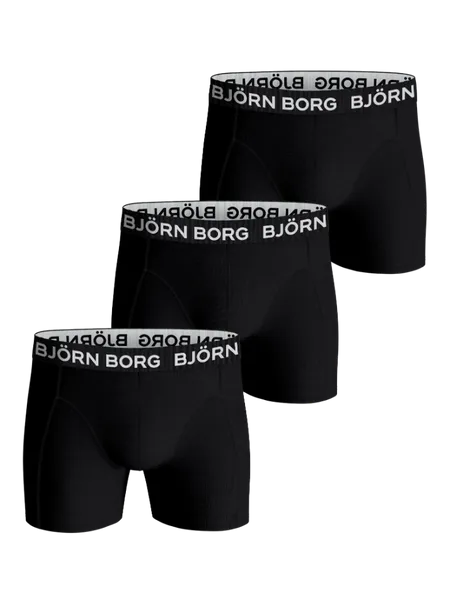 Bild 2 för Björn Borg Kalsonger 3P Cotton Stretch Boxer 1721 Svart bomull X-Large Herr