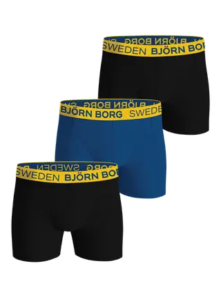 Produktfoto för Björn Borg Kalsonger 3P Cotton Stretch Boxers Sweden Svart/Blå bomull Small Herr