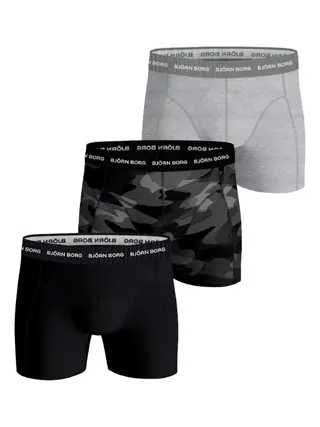 Produktfoto för Björn Borg Kalsonger 3P Essential Shadeline Shorts Grå/Svart bomull Small Herr