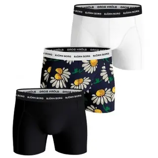 Produktfoto för Björn Borg Kalsonger 3P Essential Shorts 2033 Svart blommig bomull XX-Large Herr
