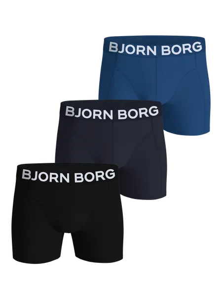 Bild 1 för Björn Borg Kalsonger 3P Organic Cotton stretch Boxer Svart/Blå XX-Large Herr