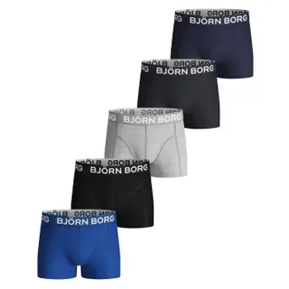 Produktfoto för Björn Borg Kalsonger 5P Cotton Stretch Shorts For Boys Blå/Grå bomull 110-116
