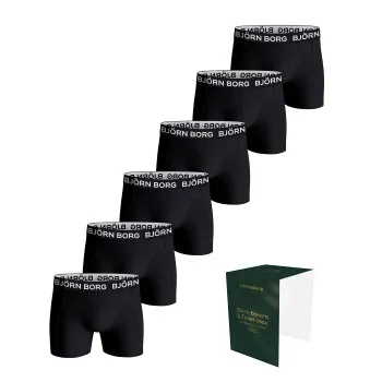 Alternativ bild 0 för Björn Borg Kalsonger 6P Cotton Stretch Boxer And Toilet Case Svart bomull Large Herr