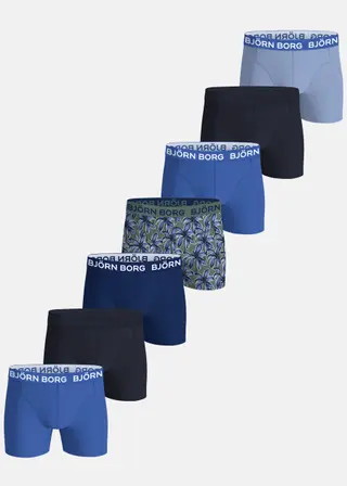 Produktfoto för Björn Borg Kalsonger 7P Cotton Stretch Boxer Svart/Blå bomull Large Herr