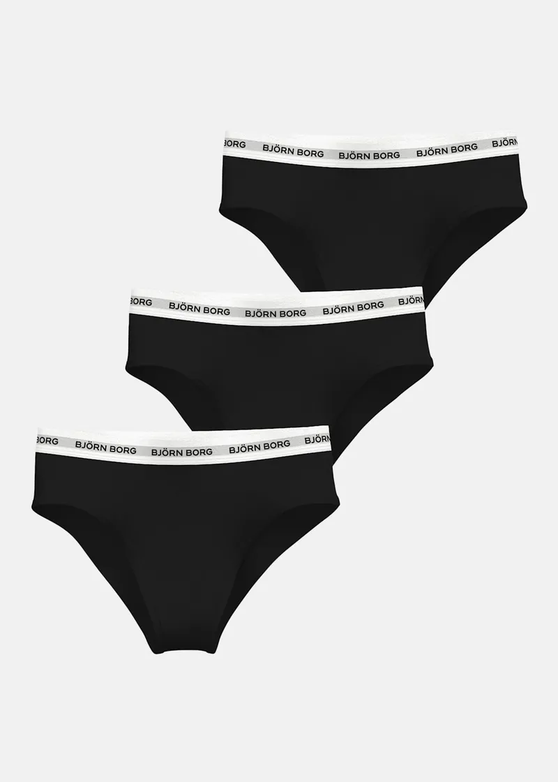 Bild 2 för Björn Borg Logo Highwaist Briefs 3-pack Svart, S