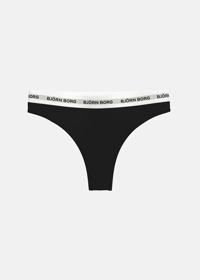 Bild 2 för Björn Borg Logo Thongs 3-pack Svart, L