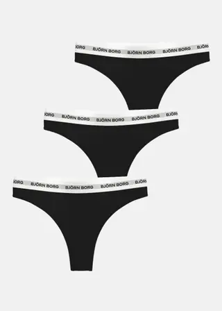 Produktfoto för Björn Borg Logo Thongs 3-pack Svart, XL