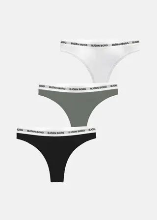 Produktfoto för Björn Borg Logo Thongs 3-pack Svart, XS
