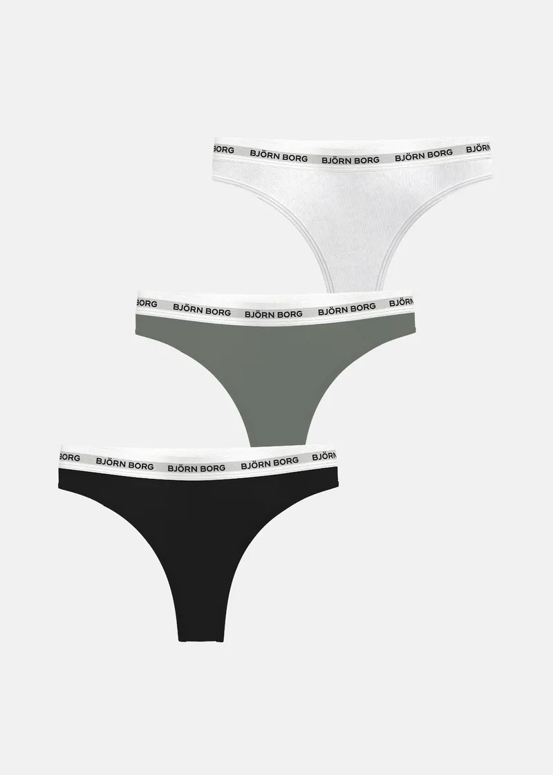 Bild 1 för Björn Borg Logo Thongs 3-pack Svart, XS