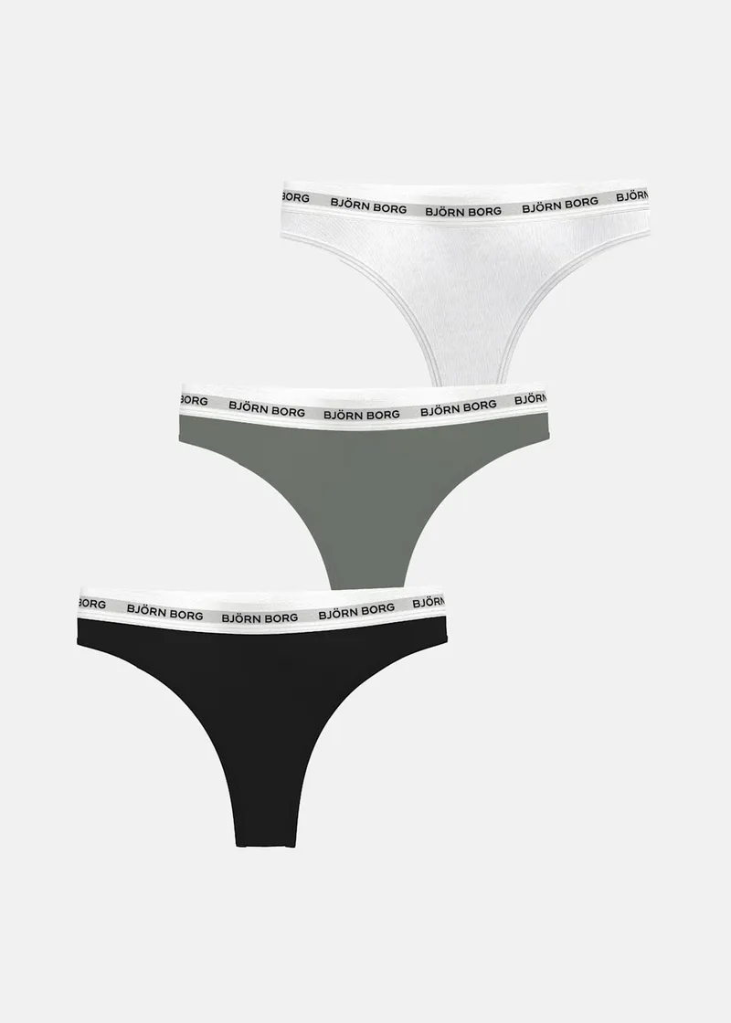 Bild 2 för Björn Borg Logo Thongs 3-pack Svart, XS