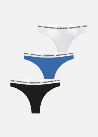 Produktfoto för Björn Borg Logo Thongs 3-pack Svart, XS