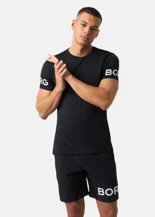 Produktfoto för Björn Borg Performance Tee Svart polyester Large Herr