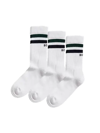 Produktfoto för Björn Borg Strumpor 3P Core Crew Sock Vit/Svart bomull Strl 41/45 Herr