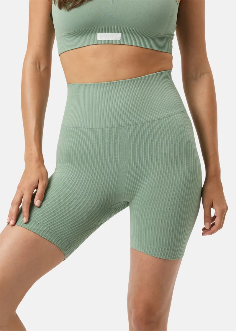 Bild 2 för Björn Borg Studio Seamless Ribbed Shorts Grön, S
