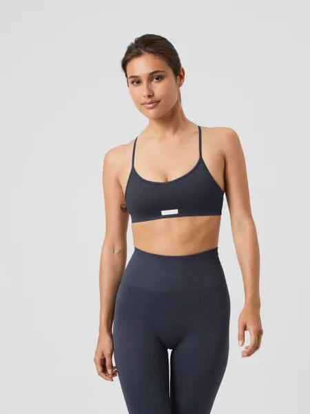 Bild 2 för Björn Borg Studio Seamless Ribbed Strap Bra Grå, M